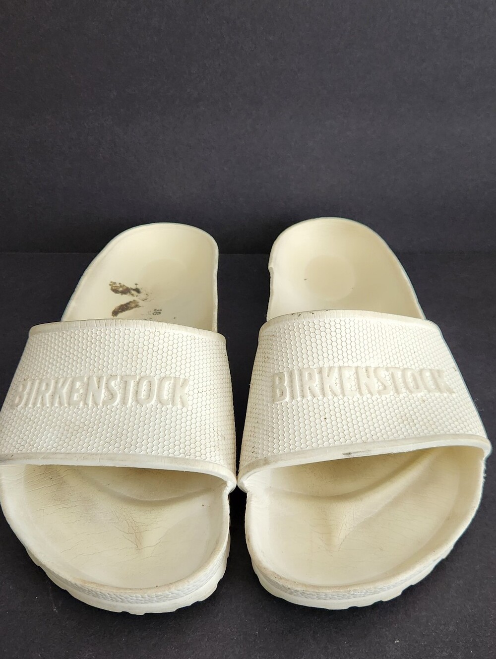 Birkenstock Womens Slides White Slippers Size 38 US 7-7.5